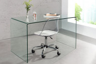 Design glazen Bureau 120 cm transparant Tafel volledig glazen tafel
