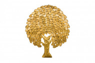 Design wanddecoratie TREE OF LIFE XXL 169 cm goud ijzer handgemaakt ginkgo
