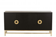 Dressoir 4 Deuren Mango Hout/Ijzer Zwart/Goud 160cm