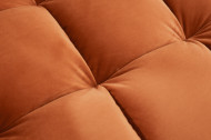 Elegante Loungebank COSY VELVET 260 cm fluweel stof roestbruin.lounge gedeelte aan beide zijden op te monteren.