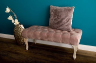 Elegante Poef Chesterfield oud rose fluweel 100cm