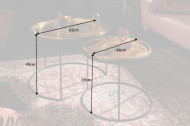 Elegante set van 2 salontafels ELEMENTS 62 cm goud met afneembaar tafelblad