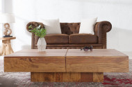 Exclusieve massieve salontafel BOLT II 110 cm Sheesham Stone Finish
