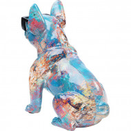 Gekleurde Deco Figuur Bulldog met zonnebril