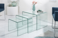 Glazen Salontafel met bijzettafels set van 3 60cm