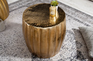Handgemaakte bijzettafel 42 cm goud met gehamerd design