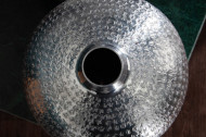 Handgemaakte vazen ​​set van 2 ORIENTAL 33 cm zilver met voetbescherming