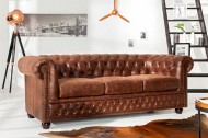 Hoge kwaliteit lederen sofa Chesterfield 3-zits vintage Bruin