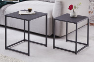 Industriële bijzettafels set van 2 DURA STEEL 40cm zwart metaal