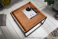 Industriële salontafel ELEMENTS 60 cm naturel eiken afneembaar blad