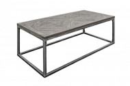 Industriële salontafel INFINITY HOME 100 cm grijs mangohouten frame, gebogen