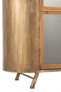 Kast 2 Deuren Metaal/Glas Antiek Goud 184cm