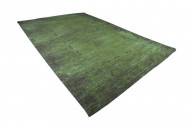 Luxe katoenen vloerkleed 240x160cm smaragdgroen oosters patroon