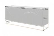 Massief dressoir SCORPION 177 cm van zwart mangohout, gedetailleerd 3D-houtsnijwerk