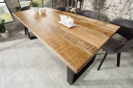 Massief Mangohout eettafel 180 cm ijzer industrieel design