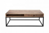 Massief mangohout salontafel met 2 Laden 100 cm