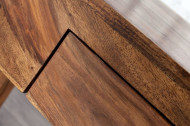Massief secretaresse MAKASSAR 100cm consoletafel Sheesham steenafwerking Bureau met unieke nerf