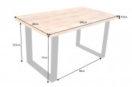 Massieve eettafel 140 cm mangohout ijzer industrieel design