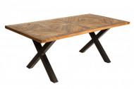 Massieve eettafel BREAK 160cm natuurlijk mangohout industrieel design