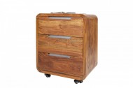 Massieve rolcontainer 60 cm Sheesham palissander houten steenafwerking 3 laden