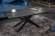 Massieve salontafel SCORPION 110 cm zwart mangohout met 3D-houtsnijwerk