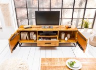 Massive TV-Board 160 cm Mango Wood industrieel ontwerp