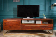Moderne tv meubel acaciahout 165cm bruin goud