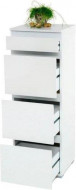 Moderne wit hoge Ladenkast met 4 laden 113 cm