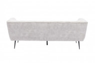 Retro 3-zitsbank NOBLESSE 225cm champagne fluwelen 3-zitsbank met decoratief stiksel
