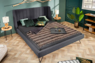 Retro gestoffeerd bed LA BEAUTE 160x200cm antraciet met decoratieve quilting