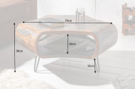 Retro salontafel LIVING 80 cm grijze rookafwerking Sheesham palissander met haarspeldpoten