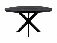 Ronde eettafel ø100 cm - Zwart mangohout/ijzer