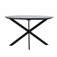 Ronde Eettafel Remy Zwart Marmer & ijzer 130cm