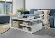 Salontafel wit hoogglans 110cm met opbergmogelijkheden