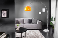 Uitschuifbare booglamp LOUNGE DEAL 175-205 cm oranje marmeren voet vloerlamp