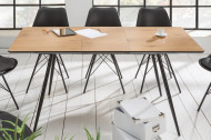 Uitschuifbare eettafel 120-160cm eiken look retro stijl