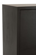 Wandkast Mangohout zwart / goud 2 Deuren 2 Laden 140cm