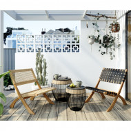 Bijzettafel African Drums (2 / Set) Zwart