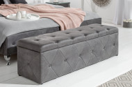 chesterfield design bank met opbergruimte EXTRAVAGANCIA 140 cm antiek grijs