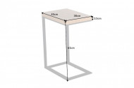 Design Bijzettafel zoals Laptoptafel 45 cm eiken look bijzettafel zwart frame
