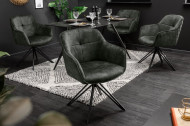 Design draaistoel donkergroen fluweel in retro stijl met sierstiksel
