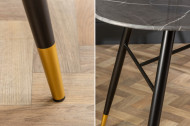 Design eettafel PARIS 180cm antraciet kristalglas met marmer decor