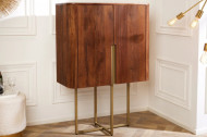 Design highboard GATSBY 125 cm bruin mat goud mangohout retro