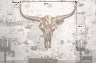 Design schedel MATADOR 70cm koper gevlamd aluminium wanddecoratie