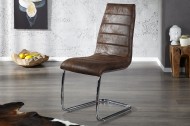 Eettafelstoel Model: Trinity - Suede Look Antiek Bruin - 20884
