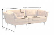 Elegante 3-zits bank MARVELOUS 220 cm antiek roestbruin fluweel 3-zits bank inclusief kussens