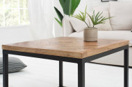 Elegante bijzettafel INFINITY HOME 60 cm natuurlijk mangohout met visgraatpatroon