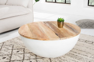 Elegante salontafel INDUSTRIAL STORAGE 70 cm mangohouten planken wit