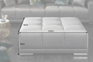 Extravagante kruk ELEGANCIA 110 cm zilvergrijs fluweel met sierstiksels