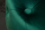 Gecapitonneerd Poef Chesterfield donkergroen goud fluweel 37 cm